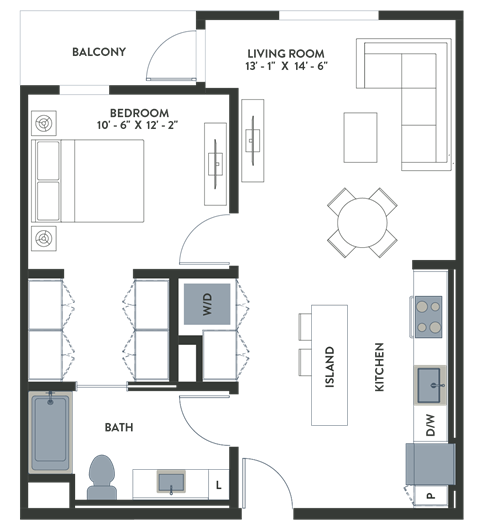 Legacy at Hayward Hayward CA 1 Bedroom A02 768 Sq Ft